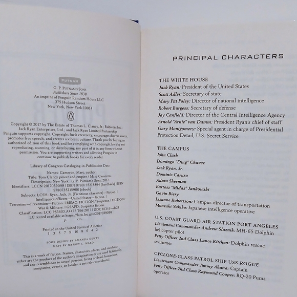 Tom Clancy-Power and Empire by Mark Cameron 1st Print HB DJ 2017 Jack Ryan Novel - Picture 4 of 6